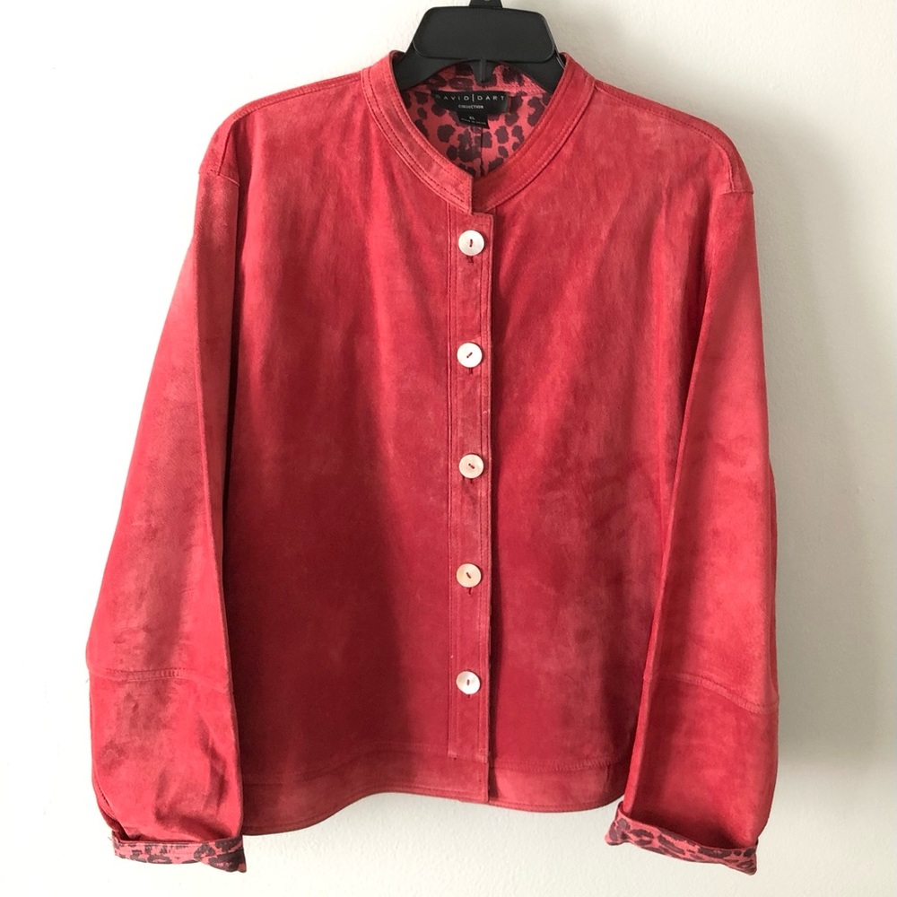 David Dart Reversible Leather Animal Print Jacket